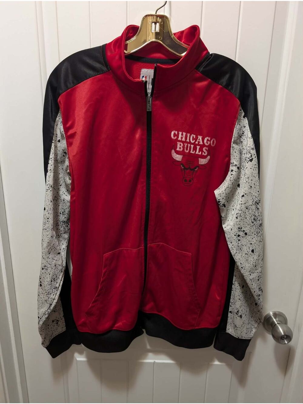 Vintage NBA Chicago Bulls Full Zip Basketball Windbreaker Athletic Jacket Size M